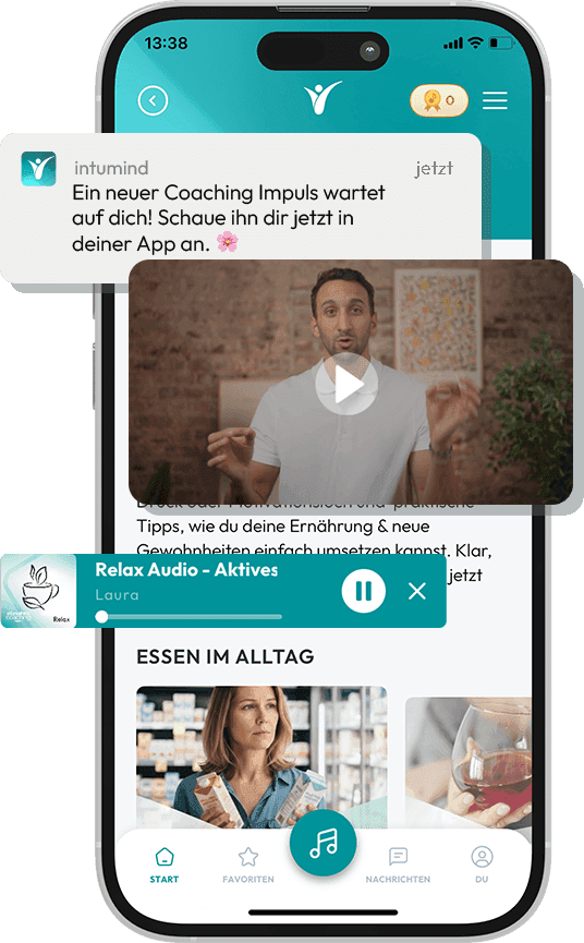 Startbildschirm der intumind App